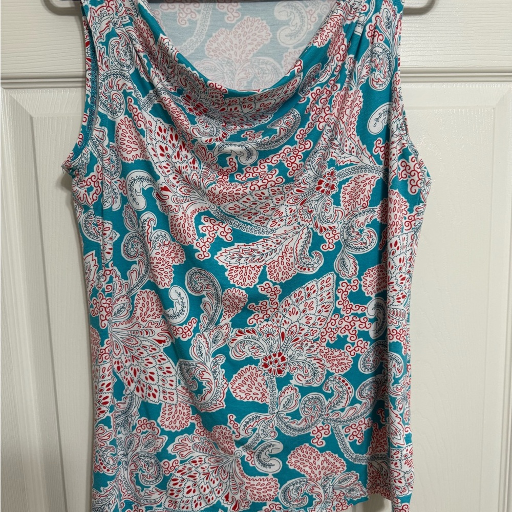 Talbots Paisley Print Sleeveless Top Small